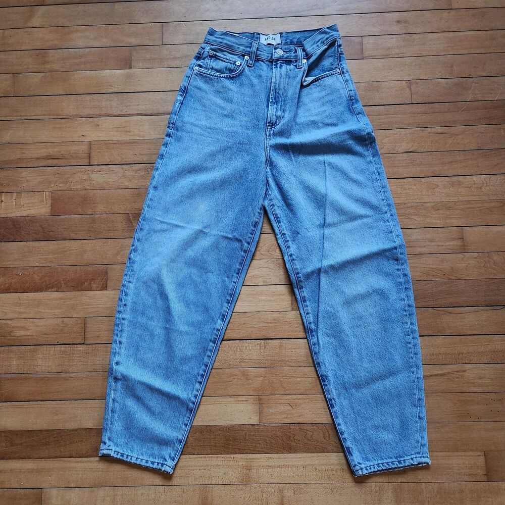AGOLDE Balloon Jeans Women Sz 24 High Rise Tapered 100% Organic Cotton A158-1141